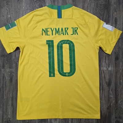 2018 Nike Brazil Home Soccer Jersey Neymar Junior Men L PSG