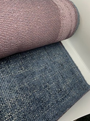 4 Meter grober Polsterstoff Chenille dunkelmarine und grau PORTOFREI