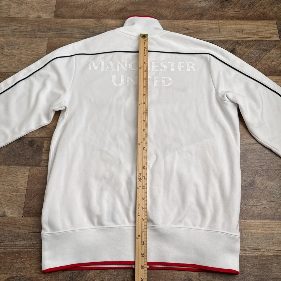 Manchester United Track Jacket White Red Soccer Zip Up Nike Mens Medium 2011 - Image 4 of 4