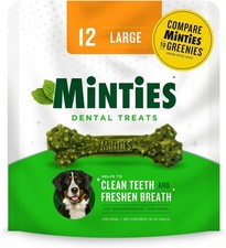 NEW Minties Dental Dog Bone Treats, Maximum Mint 12 ct. Best Price