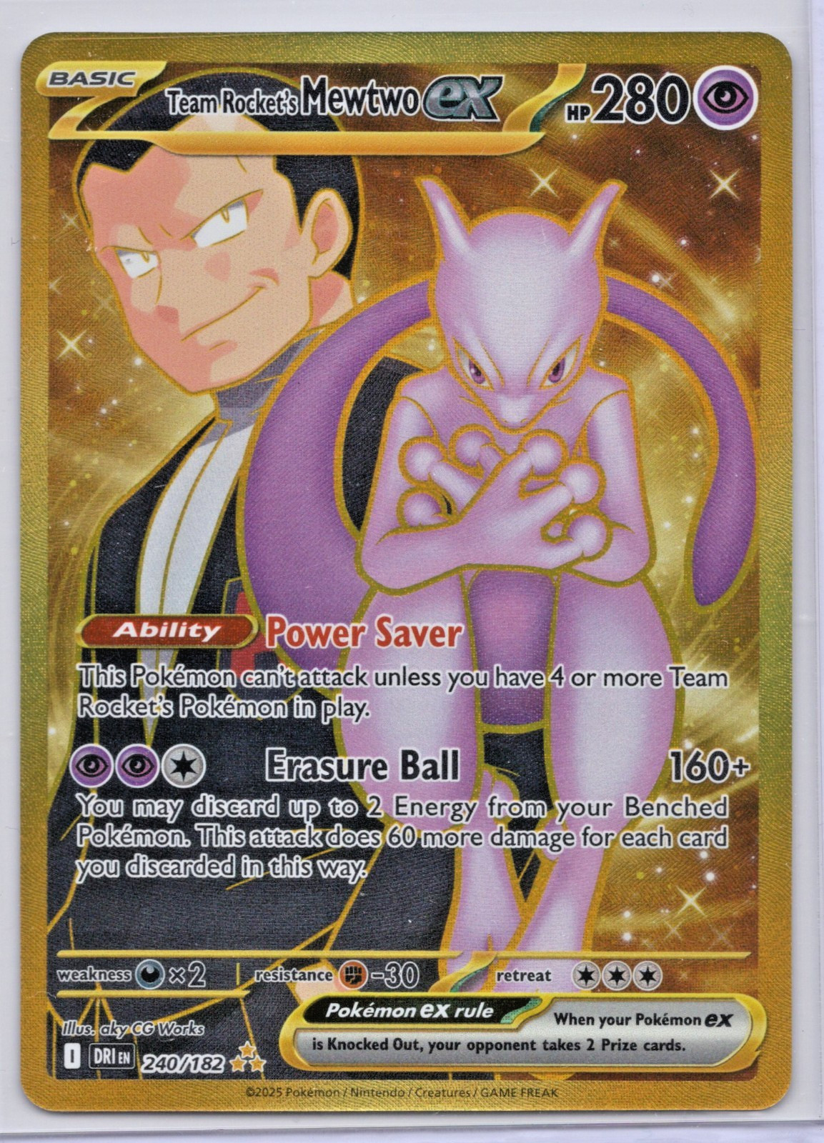 Team Rocket's Mewtwo ex 240/182 Sv10: Destined Rivals Holo