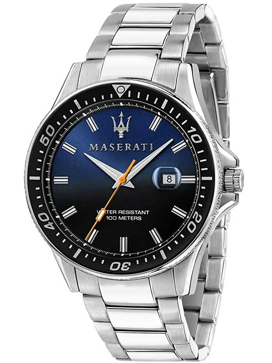 Maserati Orologio Uomo Successo 32014717 - Cronografo Quarzo Acciaio E Silicone 44mm