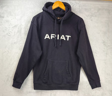 Ariat Men's Small Flag Spellout Logo Pullover Hoodie Sweatshirt Black Outdoors