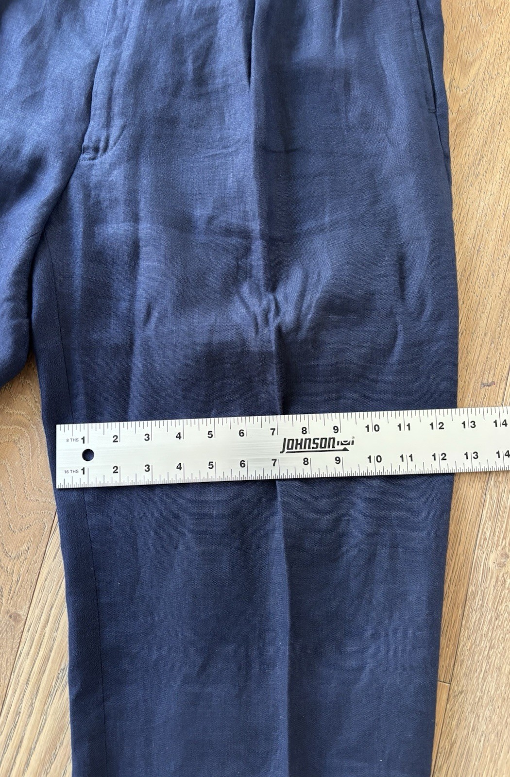 Vintage Polo Ralph Lauren Mens Navy Pleated Linen Blend Dress Pants 36x30 Cuffed thumbnail 7