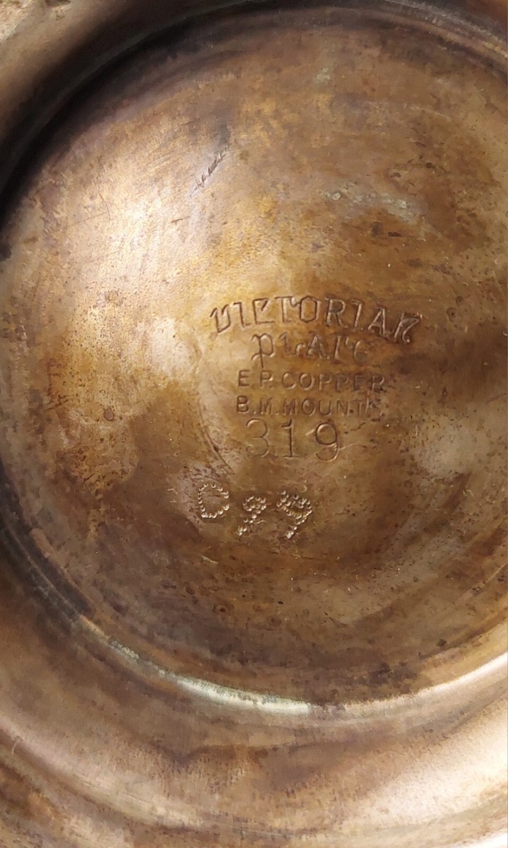 Vintage Rare Victorian Plate Silver Plate EP Copper BM Mounts