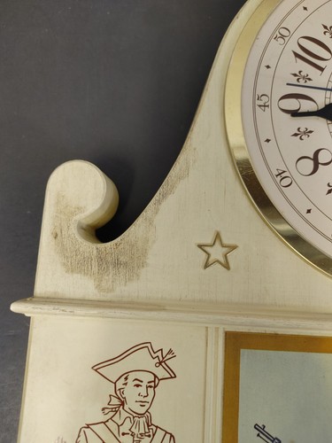 Vtg General Electric Revolutionary War Wall Clock One If By Land Two If By Sea - Picture 8 of 18
