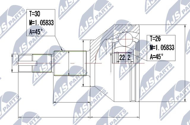 N.T.Y. NPZ-AR-014.NTY Joint Kit, drive shaft for ALFA ROMEO - Image 7