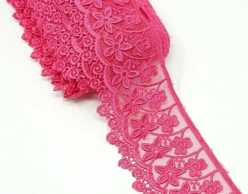 3 D 1 Yard Two Layers Net,Satin Thread Lace Trim For Wedding And Embellishment - Picture 27 of 64