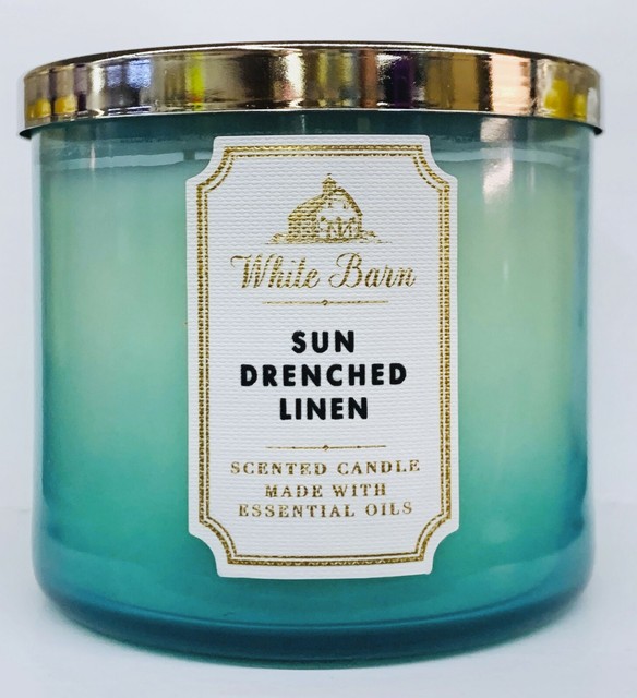 1 Bath & Body Works SUN DRENCHED LINEN Large 3Wick Candle 14.5 oz eBay