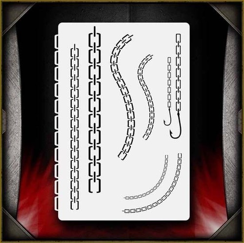 "Chains 1" Airbrush Stencil Template Airsick - Afbeelding 1 van 1