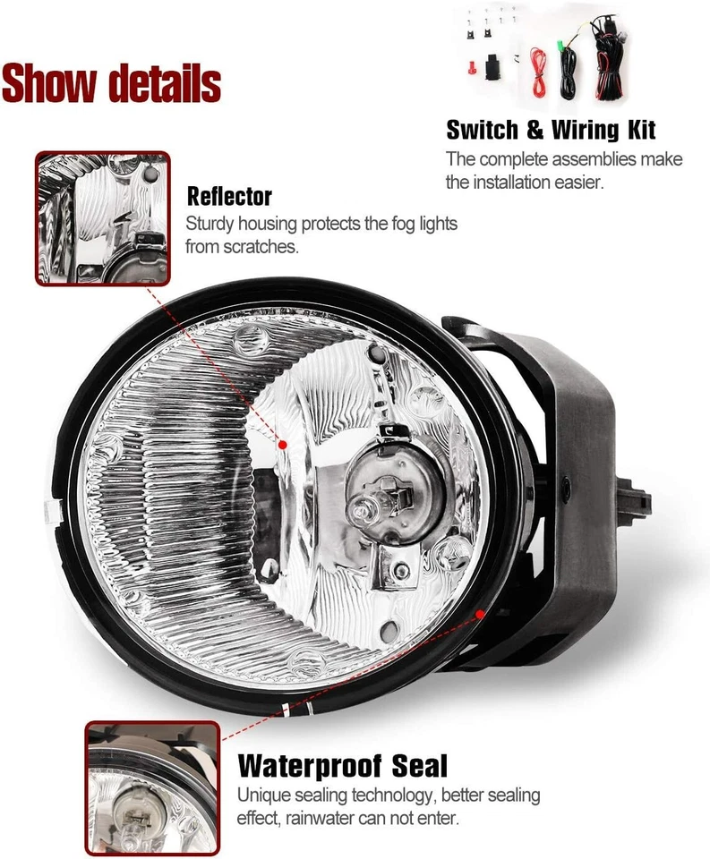 Par de luces antiniebla para parachoques Nissan Frontier Xterra 2000 2001 2002 2003 2004 Foto 3 de 4