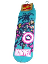 Marvel Comics Heroes Non-Slip Ankle Height Socks Avengers Spider-Man Blue New
