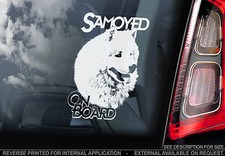 Samoyed - Car Window Sticker - Siberia Dog Sign - Bjelkier Sobaka Laika - TYP1