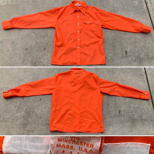 Camisa de nailon vintage SKYR by Scandia Trading Winchester Mass naranja años 70 para hombre XL - Imagen 11 de 24