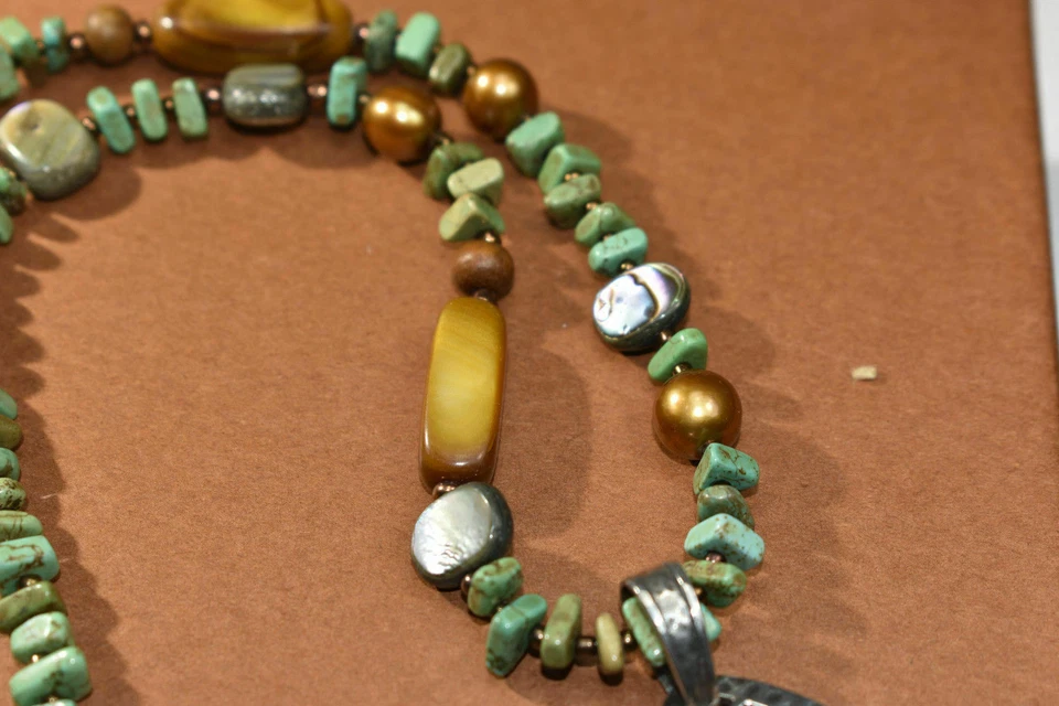 Silpada Howlite Shell Pearl Sterling Silver Necklace N1786  Retired - Image 4 of 4