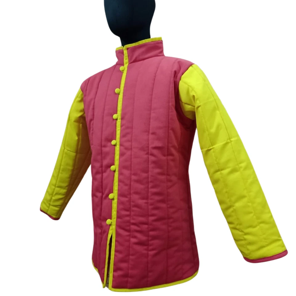 Chaqueta Vikinga Acolchada Para Hombre Medieval Cosplay Armadura Abrigo para LARP, Fantasía Batalla Foto 3 de 4