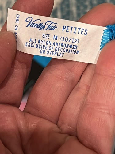 Camicia da notte vintage nuova con etichette Vanity Fair Petites media turchese senza maniche lunga USA - Foto 10 di 12