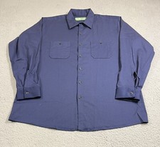 Red Kap Work Shirt Men's XL Blue Industrial Cotton Twill Long Sleeve Lot of 3