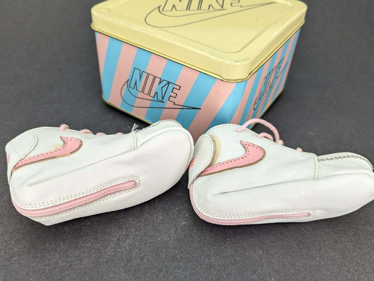 Vintage Nike Sweet Dreams 1595 Soft Pink Swoosh Baby Shoes Size 0