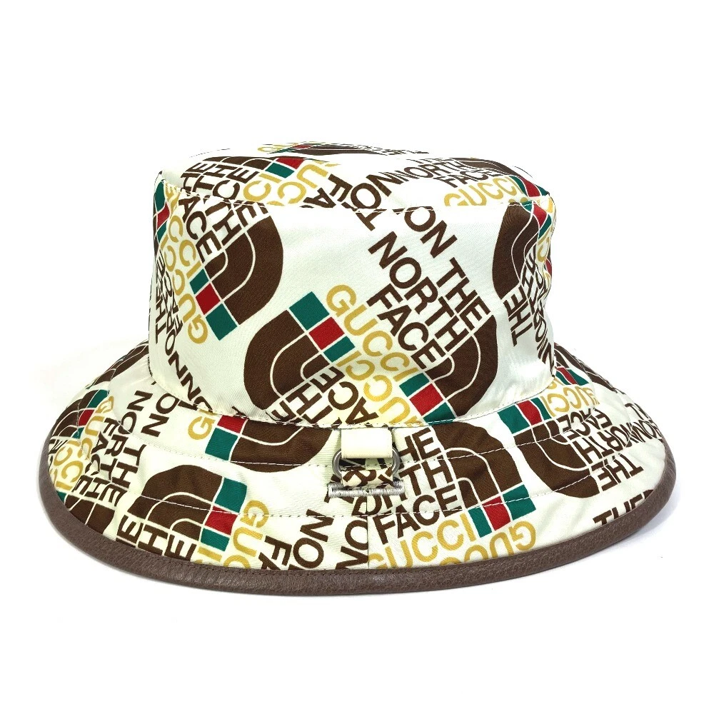 GUCCI 652942 The north face collab Bucket hat reversible/strap hat Multicolore
