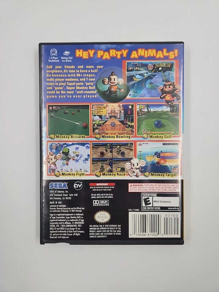 Super Monkey Ball Nintendo GameCube Complete CIB Player's Choice - Image 2 of 4