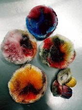 ONE/Vtg1930-50's NOS/FRENCH MULTICOLOR 'POM PON' SILKY RAYON FAUX FUR Hat Trim