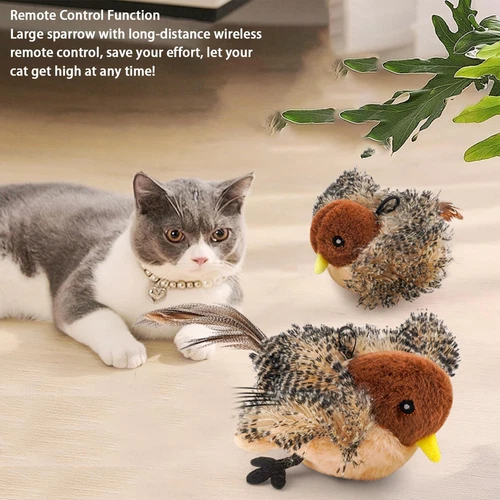 Bird Cat Toy Simulated Chirping Bird Interactive Cat Toy Rechargeable Flapping - Picture 11 of 12