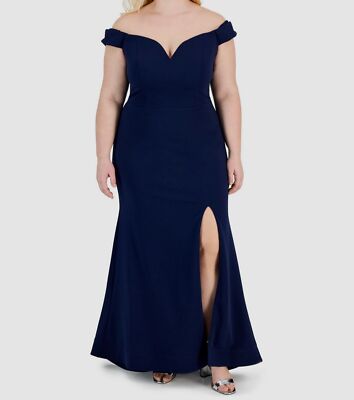 B Darlin Women's Juniors' Off-the-Shoulder Lace-up Gown Dress Plus Size 16W  | eBay