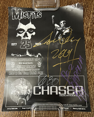Misfits (Black Flag) Autographed Signed Poster 2001 11 x 15 Jerry