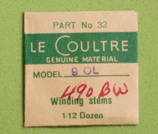 Jaeger Lecoultre vintage watch 490BW 9OL winding stem genuine JLC watch part 32