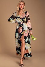 Vestido Largo Con Estampado Floral Y Volantes En El Bajo Para Mujer