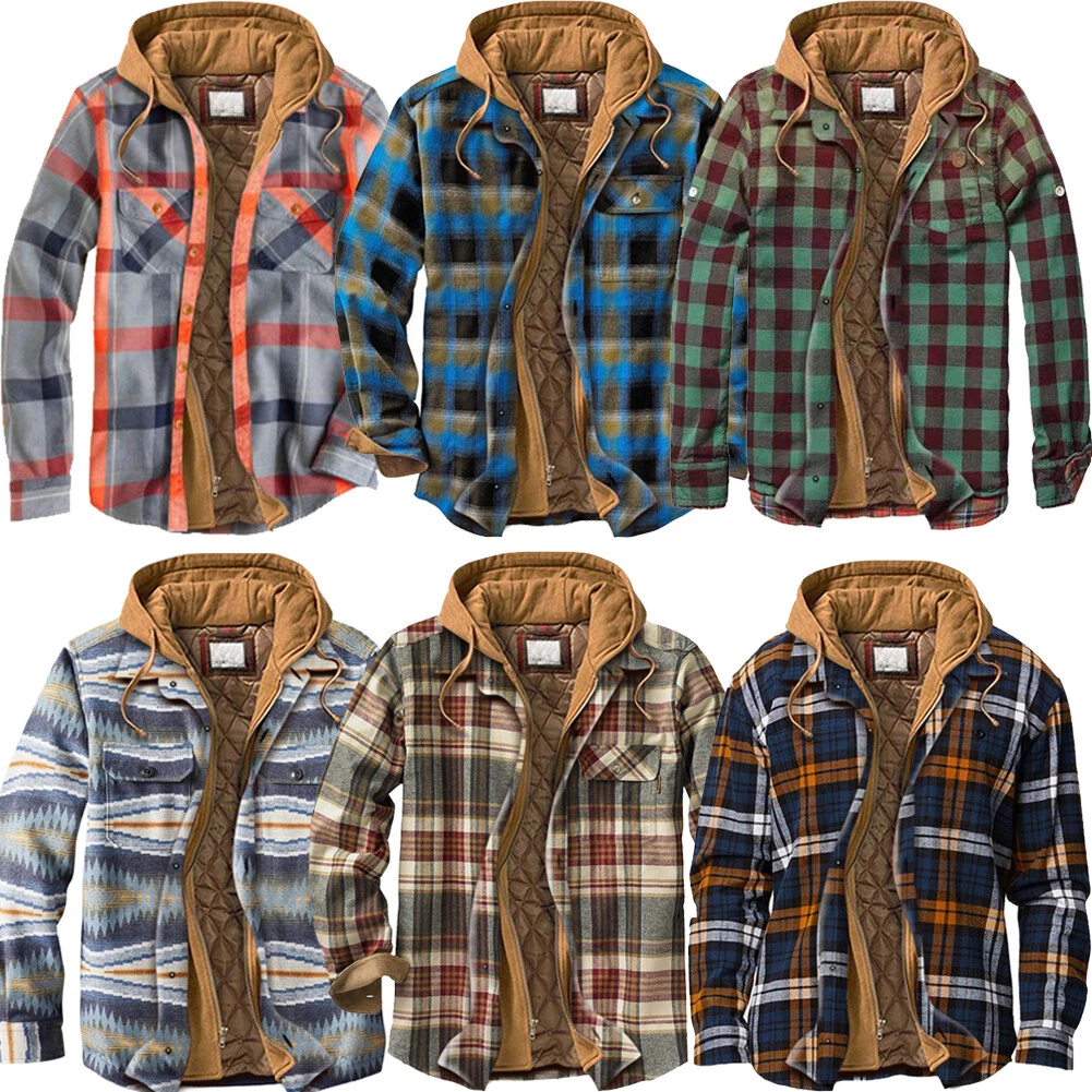 Flannel lined jacket with hood cheap