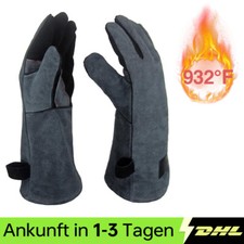 1 Paar Kaminhandschuhe Ofenhandschuhe Leder f...