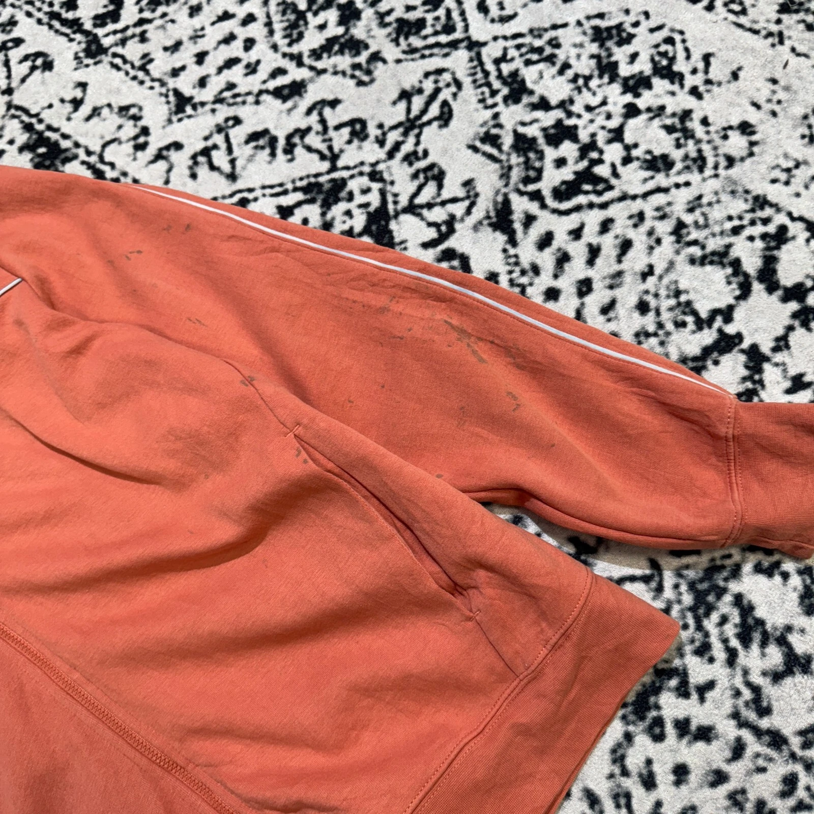 GUCCI Felpa con cappuccio e zip Nike donna taglia S cotone salmone arancione pile tecnico corsa sport re