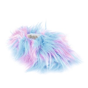 rainbow fur slippers