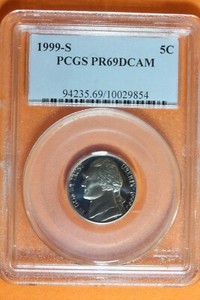 1999-S 5C Jefferson Nickel Proof PCGS PR69DCAM #B40764