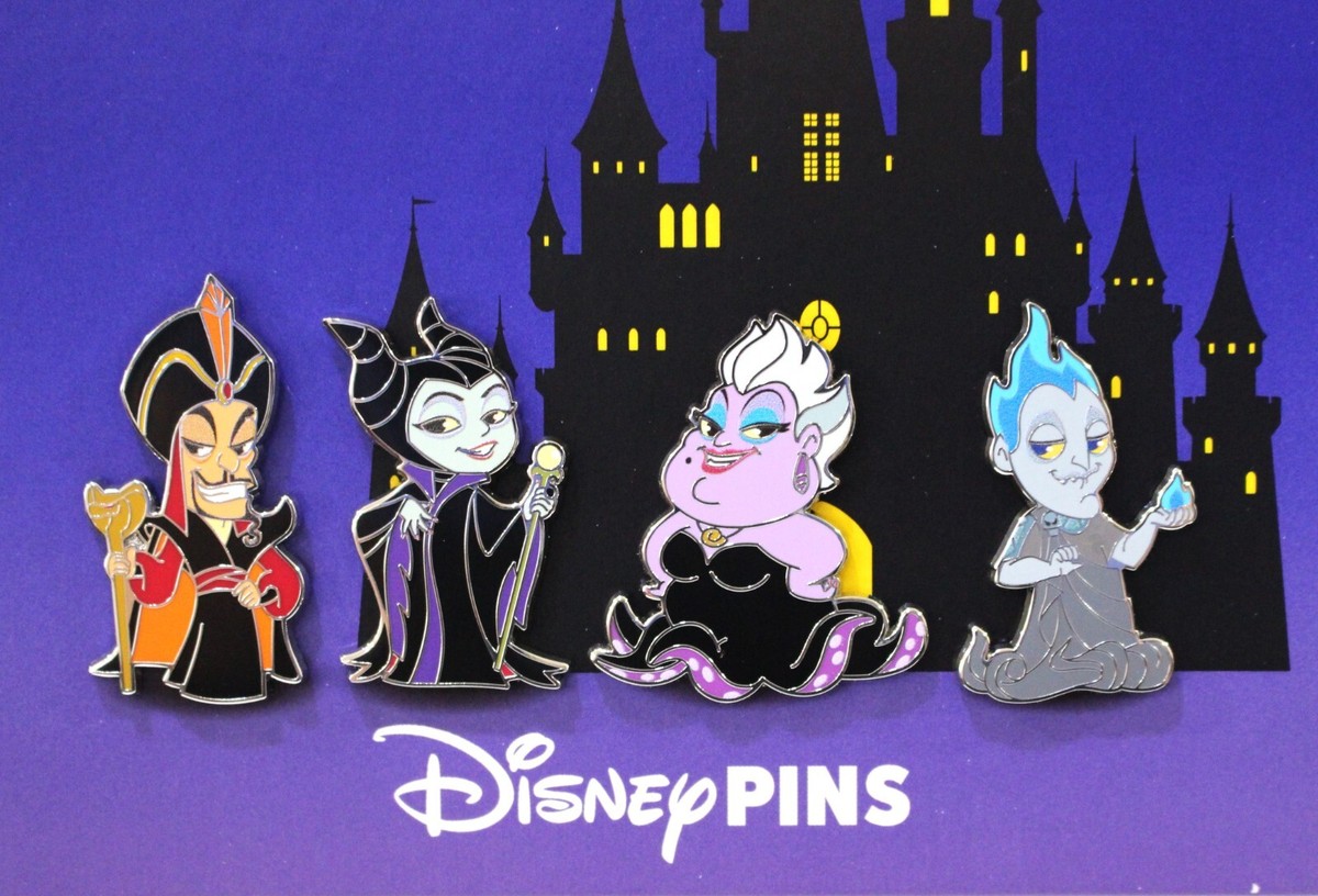 Disney Villains Cute Chibi Pin Set 2024 Jafar Maleficent Ursula