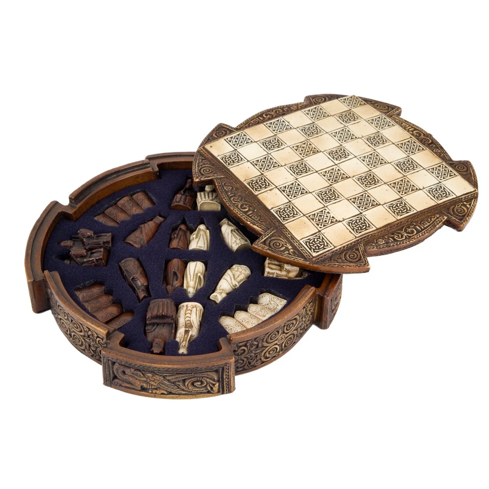 Isle of Lewis kompaktes keltisches Schachset 9 Zoll - Bild 3 von 4