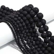 Natural Volcanic Lava Rock Stone Round Spacer Beads Jewelry Making 4 6 8 10 12mm