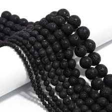 Natural Volcanic Lava Rock Stone Round Spacer Beads Jewelry Making 4 6 8 10 12mm