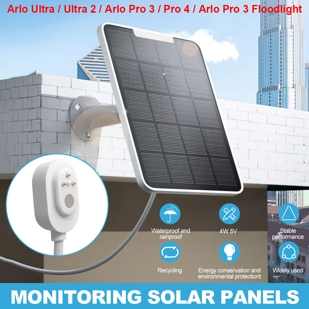 Solar Panel for Arlo Ultra/Ultra2/Pro3/Pro4 Essential Spotlight Charger  Magnetic