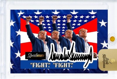 2025   Trump IN GOD WE TRUST, FIGHT,FIGHT CARD.