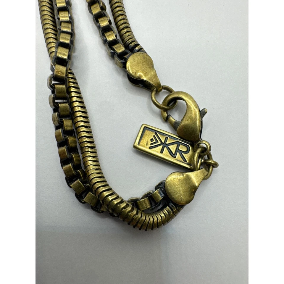 KR by Silpada Cuero Juntos 30 Latón Doble Cadena Collar Largo Flecos Foto 4 de 4