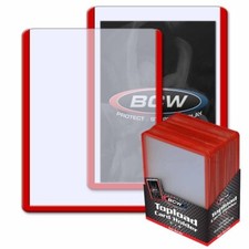 4 packs of 25 100 BCW 3" x 4" Red Border Topload Standard Sized Card Holders