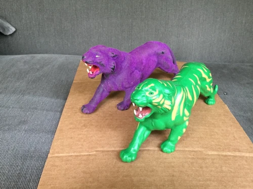 vintage He man battle cat skeletor panthor pair  figures masters universe MOTU