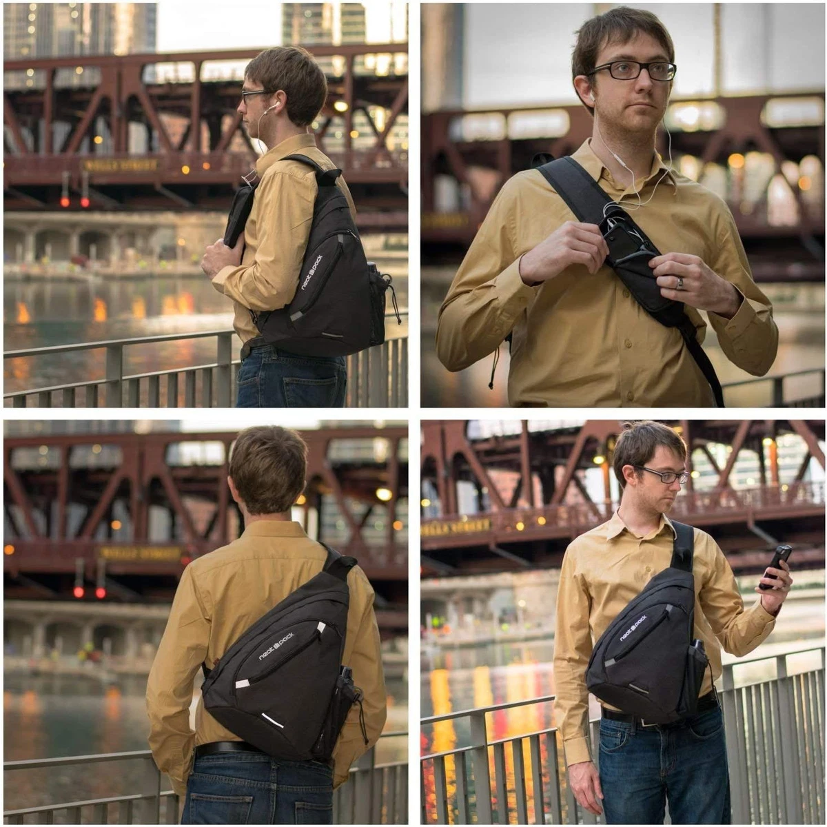 NeatPack Versatile Canvas Sling Bags Travel Backpack Wear Over