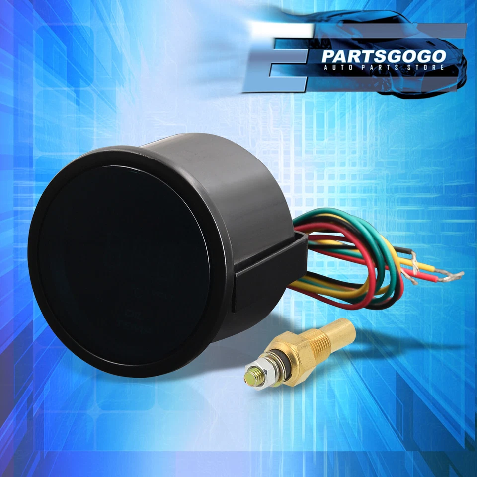 For EVO X WRX STI 2" 52MM Oil Temperature Volt Blue Digital LED Auto Gauge Meter Foto 3 de 4