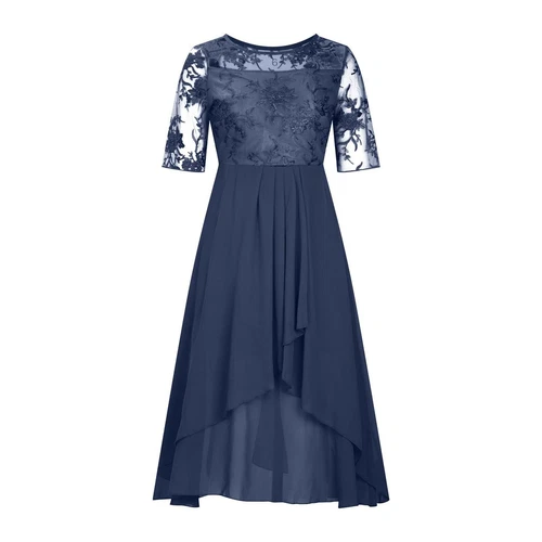 Women's Fashionstea Length Embroidery Lace Chiffon Casual Dresses for Women - Bild 6 von 31