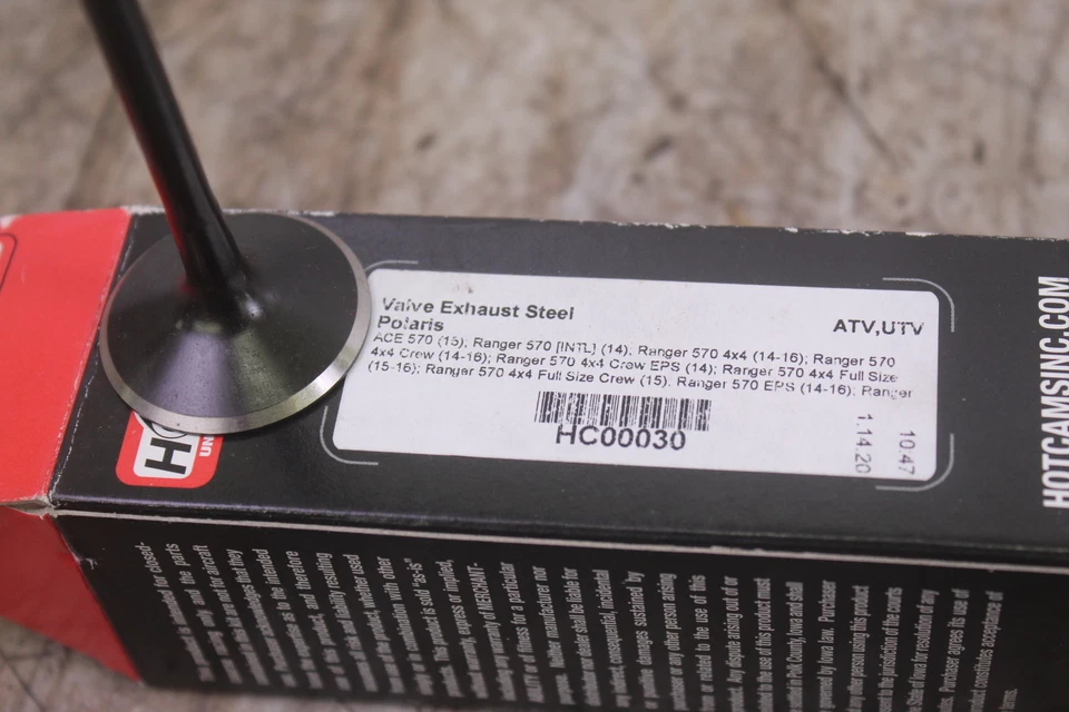 2014-16 POLARIS RANGER 570 EFI Hot Cams New Stainless Intake /Exhaust Valve 2ea - Image 3 of 4