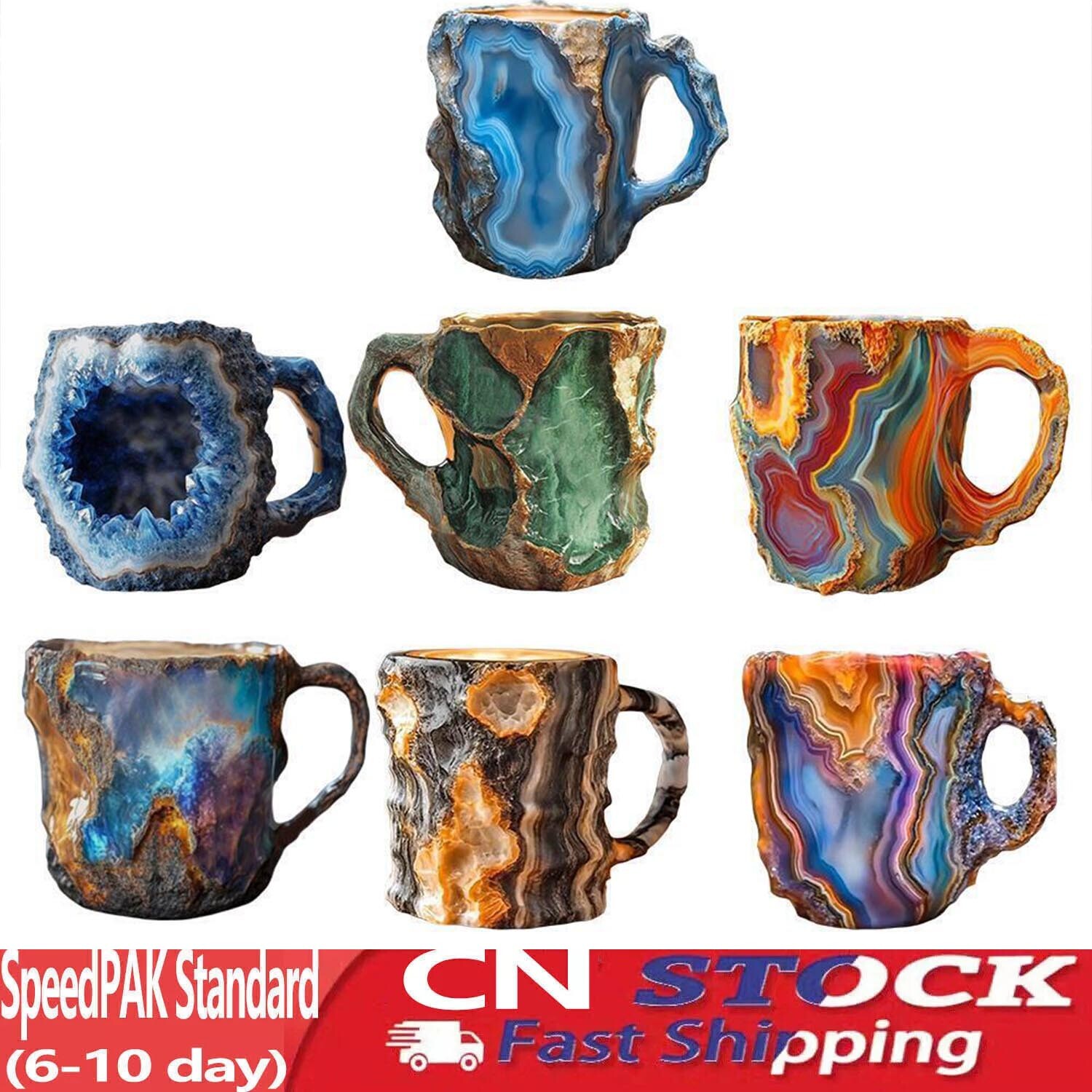Handmade Mineral Crystal Coffee Cup Elegant Coffee Cup, Translucent Coffee Mug